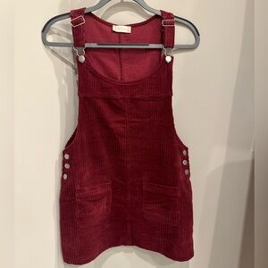 Altar’d State burgundy suede overall dress